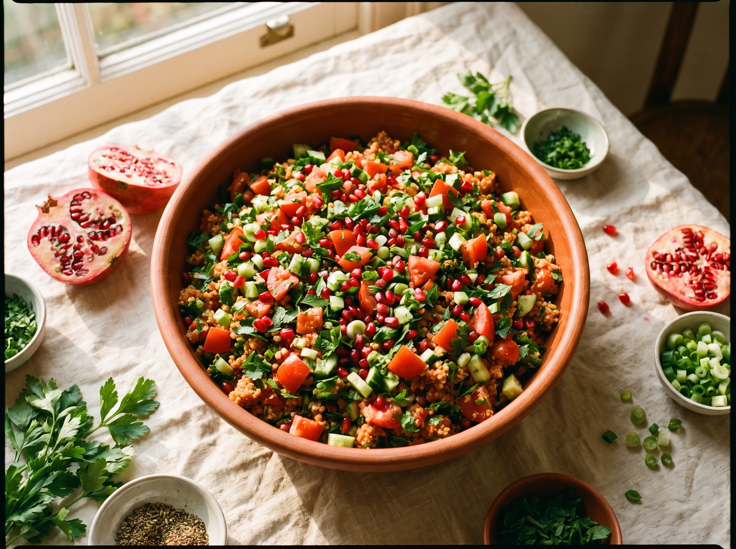 Zomerse bulgur met granaatappel